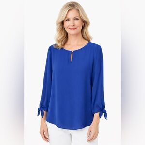 Talbots Petites Royal Blue lightweight women Blouse – Size LP